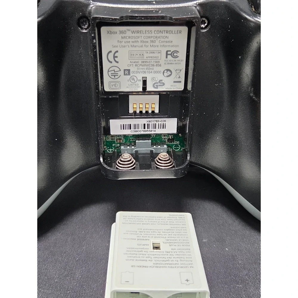 Microsoft Xbox 360 Black Gray Wireless Controller Official OEM Tested
